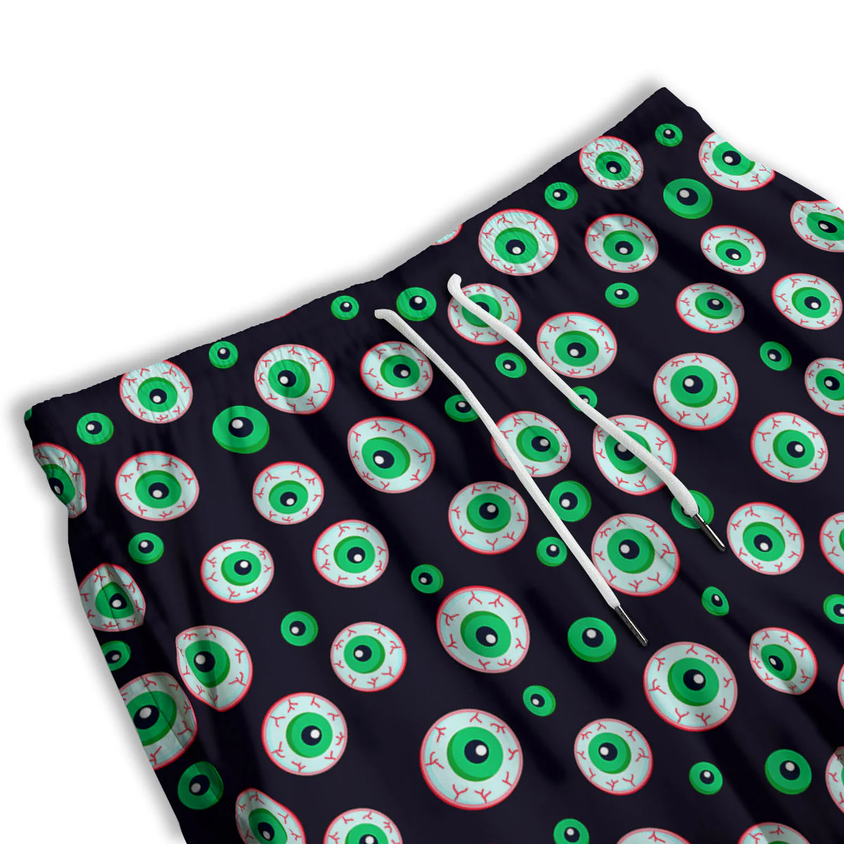 Zombie Eyeball Print Pattern Men's Athletic Shorts - Image 3