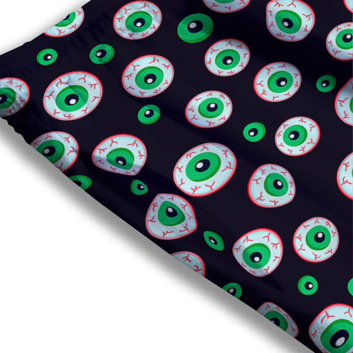 Zombie Eyeball Print Pattern Mesh Shorts - Image 3