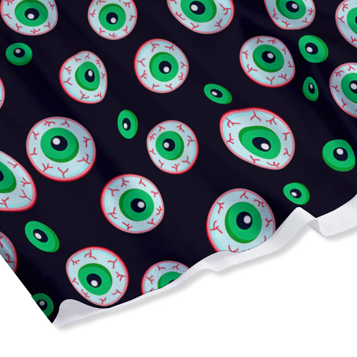 Zombie Eyeball Print Pattern Mesh Shorts - Image 4