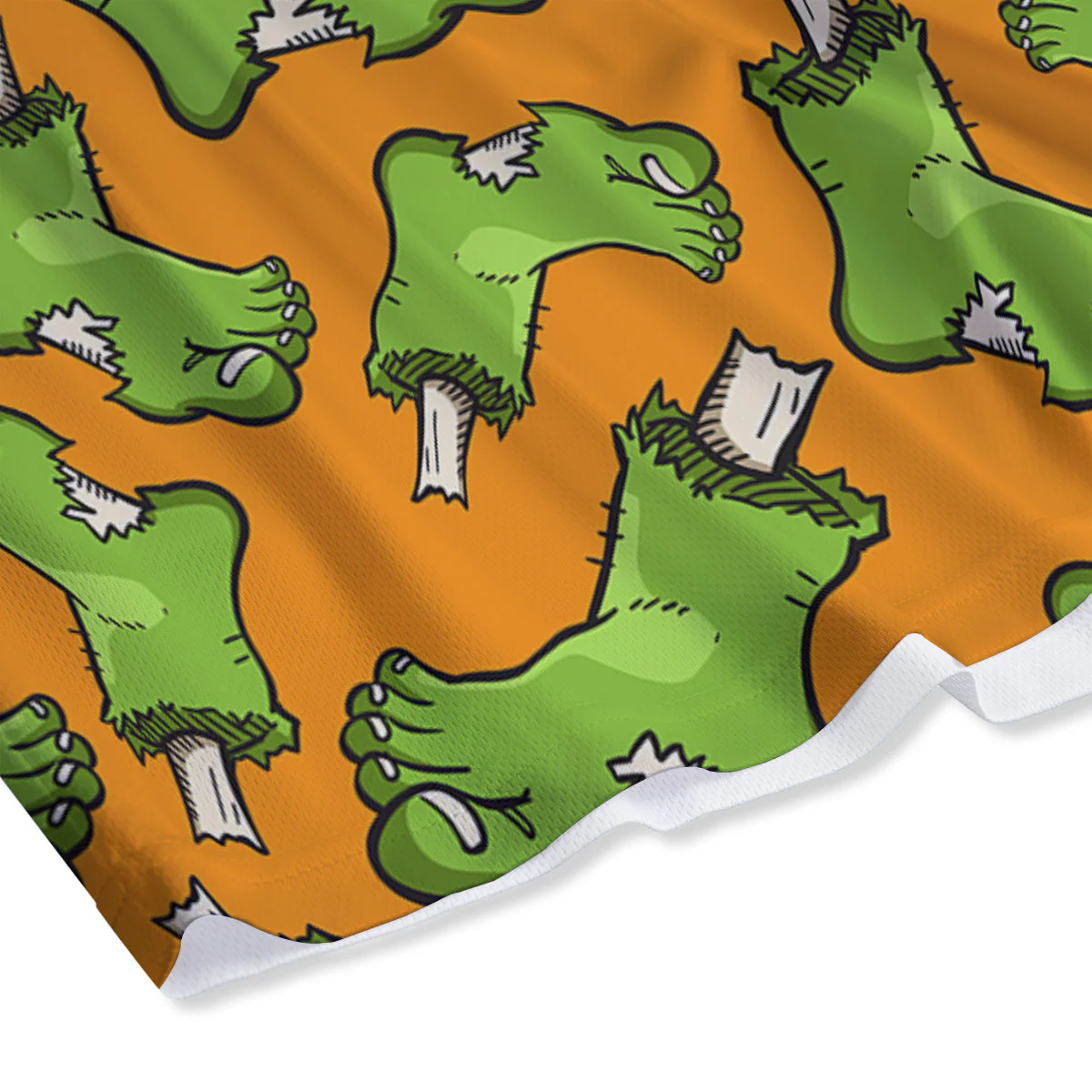 Zombie Foot Print Pattern Mesh Shorts - Image 4