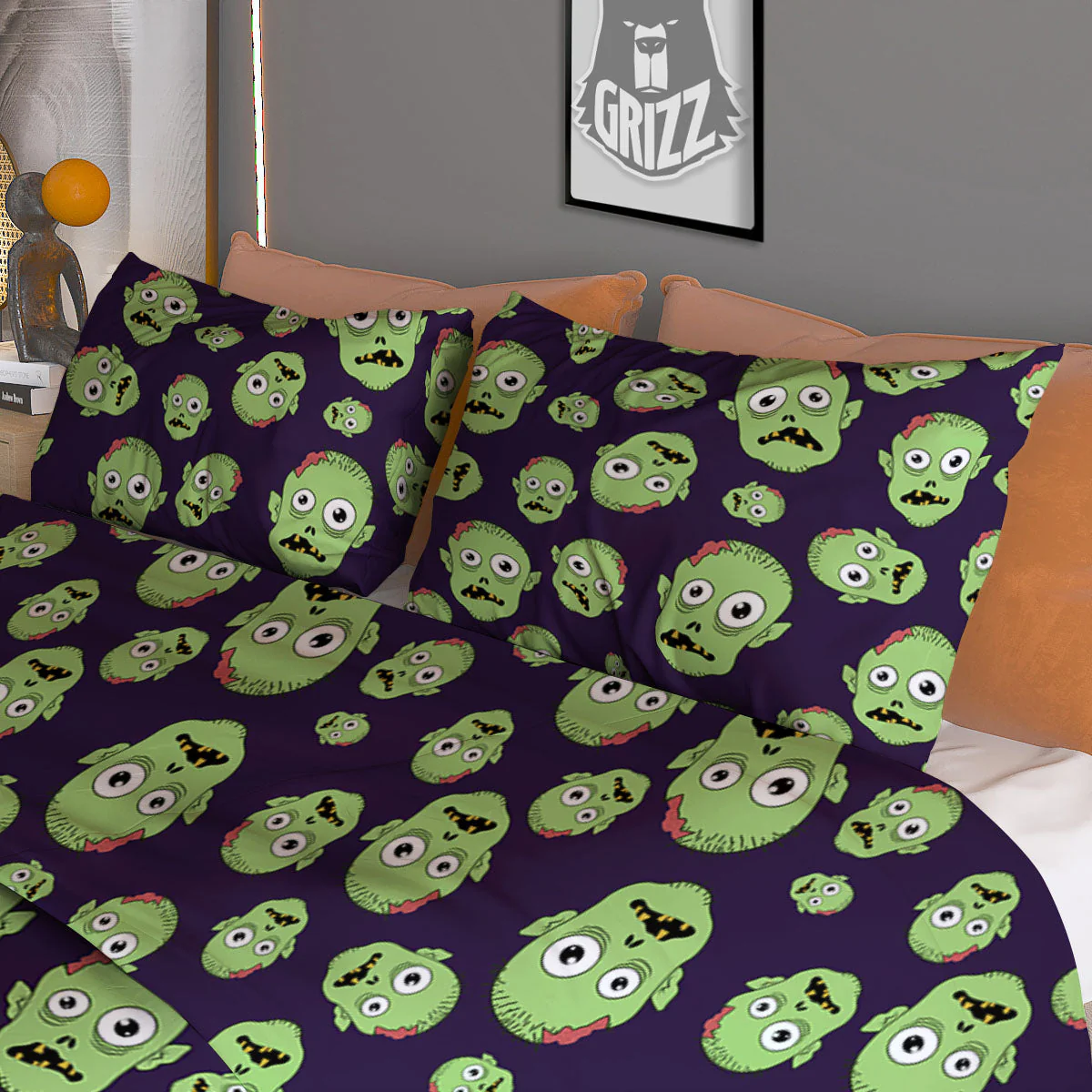 Zombie Green Print Pattern Duvet Cover Bedding Set - Image 3
