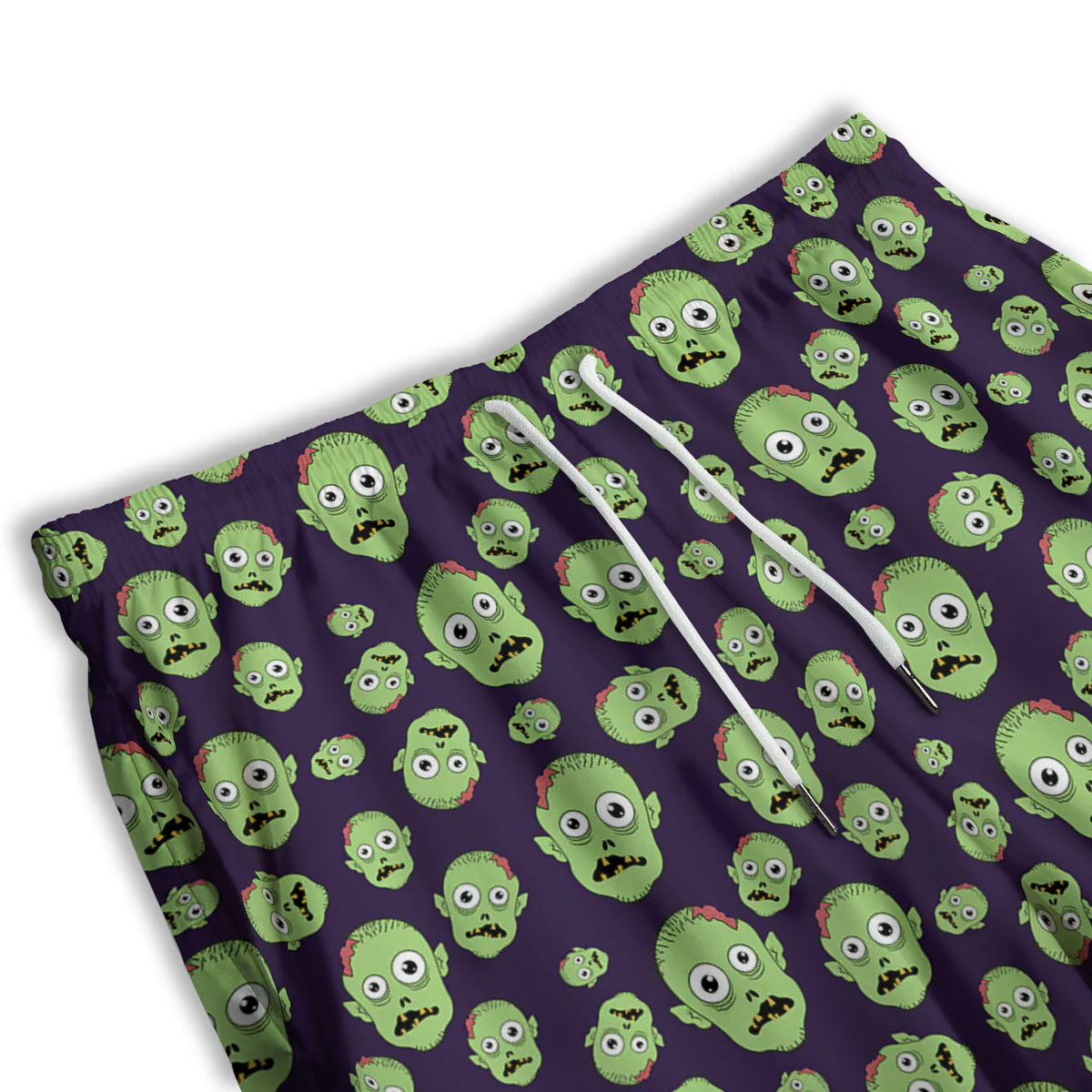 Zombie Green Print Pattern Men's Athletic Shorts - Image 3
