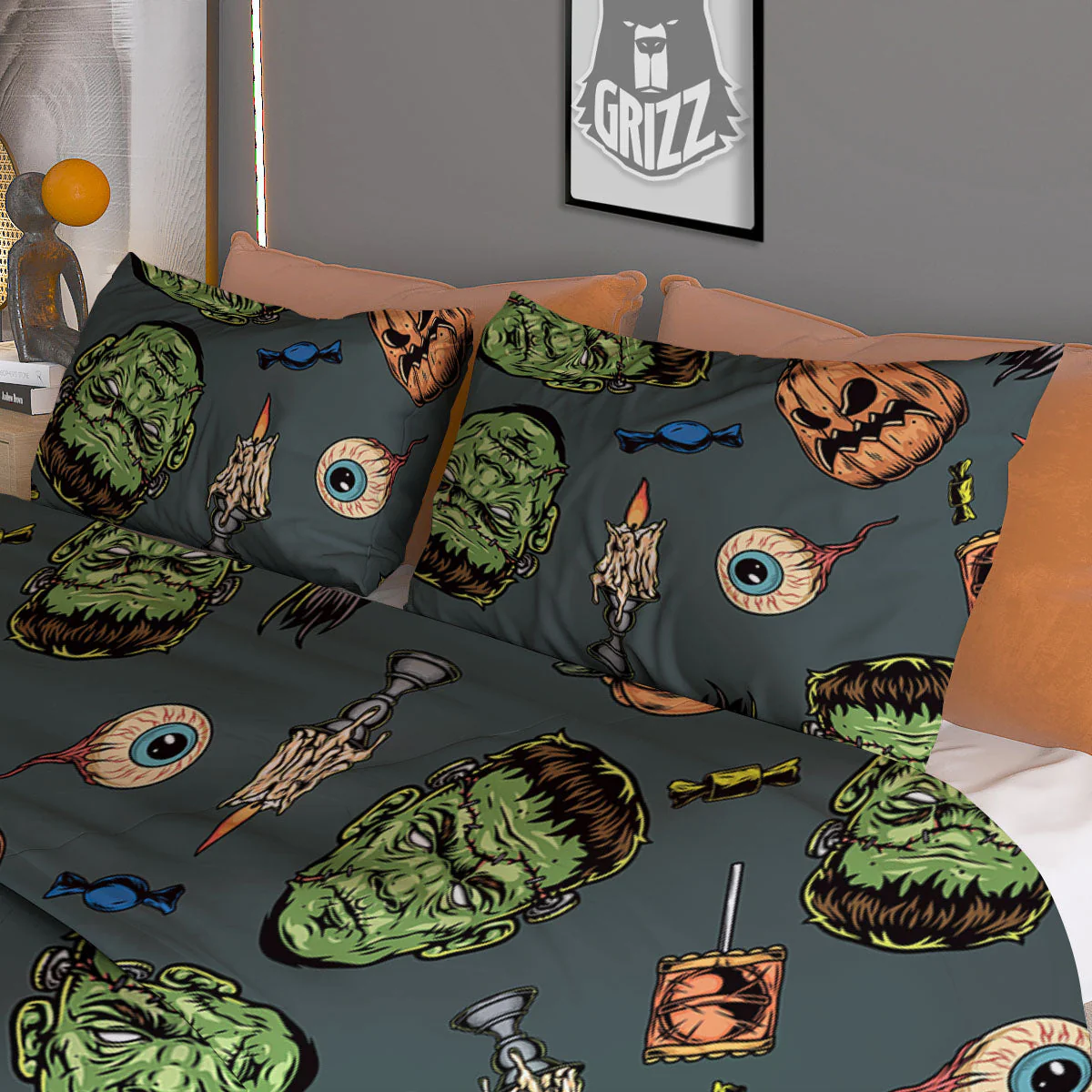 Zombie Halloween Print Pattern Duvet Cover Bedding Set - Image 3