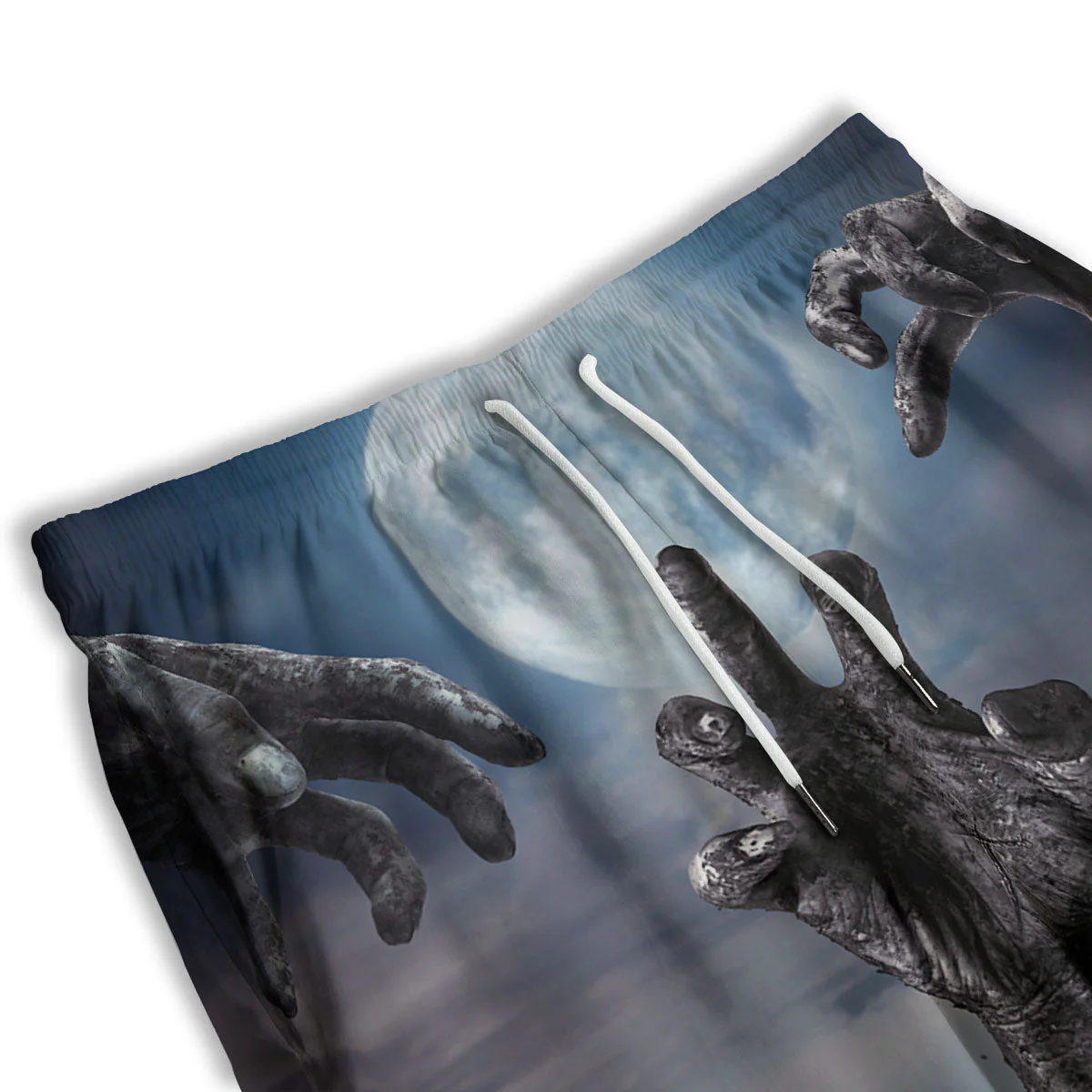 Zombie Hands Halloween Print Men's Athletic Shorts - Image 3