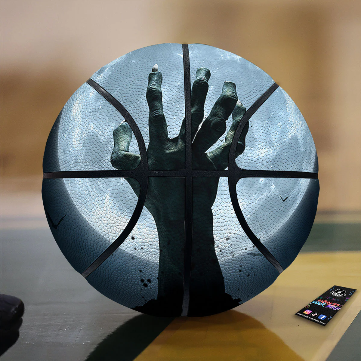 Zombie Hands Scary Print Basketball
